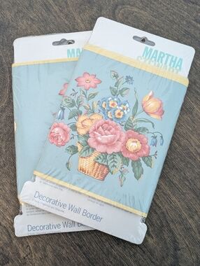 Vintage Martha Stewart Oakleaf Floral Wallpaper Border 10 Yards Total Cottage